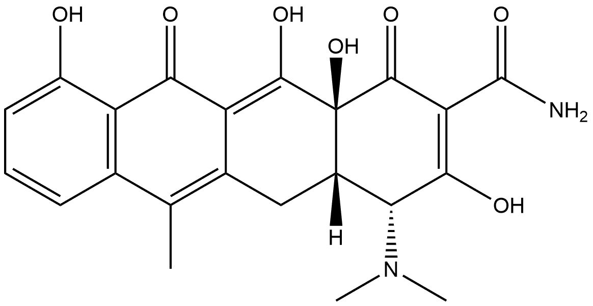 2-Naphthacenecarboxamide, 4-(dimethylamino)-1,4,4a,5,11,12a-hexahydro-3,10,12,12a-tetrahydroxy-6-methyl-1,11-dioxo-, [4R-(4α,4aβ,12aβ)]- (9CI) Structure