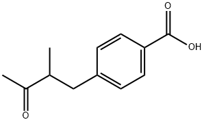 Benzoic acid, 4-(2-methyl-3-oxobutyl)- Structure