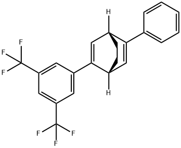 Bicyclo[2.2.2]octa-2,5-diene, 2-[3,5-bis(trifluoromethyl)phenyl]-5-phenyl-, (1R,4R)- Structure