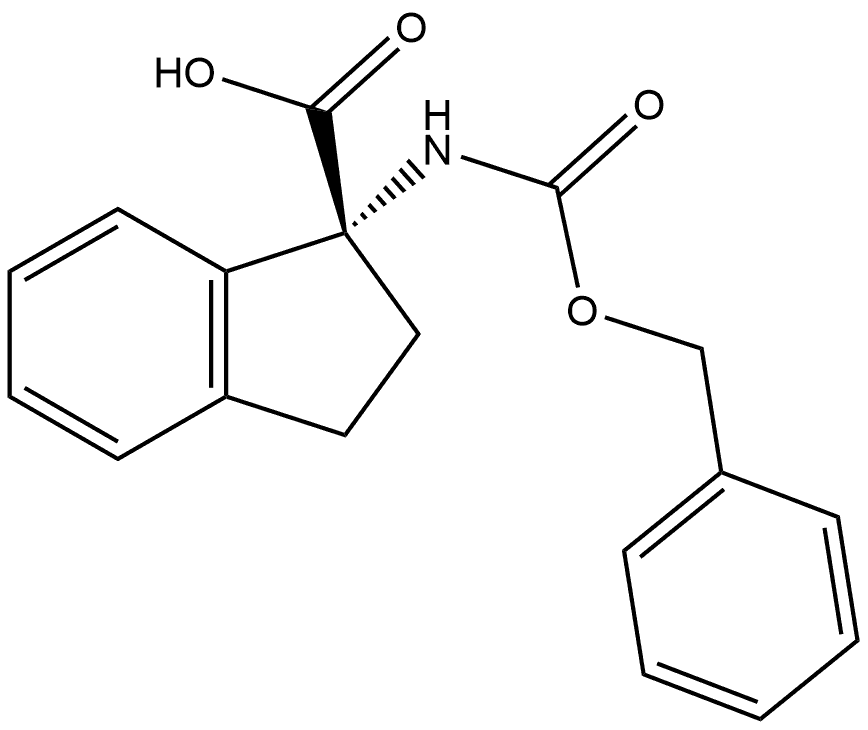 1H-Indene-1-carboxylic acid, 2,3-dihydro-1-[[(phenylmethoxy)carbonyl]amino]-, (R)- Structure