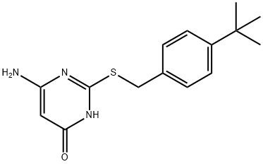 4(3H)-Pyrimidinone, 6-amino-2-[[[4-(1,1-dimethylethyl)phenyl]methyl]thio]- Structure