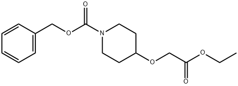 1-Piperidinecarboxylic acid, 4-(2-ethoxy-2-oxoethoxy)-, phenylmethyl ester Structure