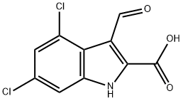 1H-Indole-2-carboxylic acid, 4,6-dichloro-3-formyl- Structure