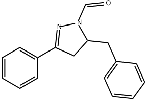 5-Benzyl-3-phenyl-4,5-dihydro-1H-pyrazole-1-carbaldehyde Structure