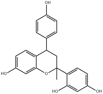 1,3-Benzenediol, 4-[3,4-dihydro-7-hydroxy-4-(4-hydroxyphenyl)-2-methyl-2H-1-benzopyran-2-yl]- Structure