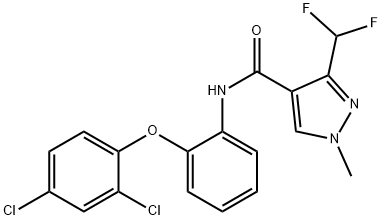 1H-Pyrazole-4-carboxamide, N-[2-(2,4-dichlorophenoxy)phenyl]-3-(difluoromethyl)-1-methyl- 구조식 이미지