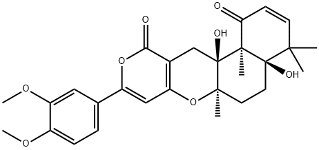 4H,11H-Naphtho[2,1-b]pyrano[3,4-e]pyran-1,11(5H)-dione, 9-(3,4-dimethoxyphenyl)-4a,6,6a,12,12a,12b-hexahydro-4a,12a-dihydroxy-4,4,6a,12b-tetramethyl-, (4aR,6aR,12aS,12bS)- Structure