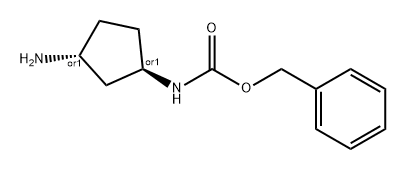 Carbamic acid, N-[(1R,3R)-3-aminocyclopentyl]-, phenylmethyl ester, rel- Structure