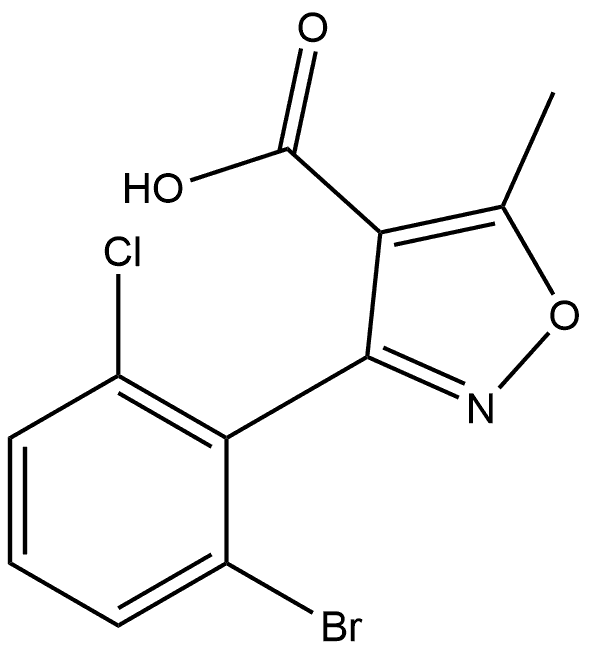 3-(2-Bromo-6-chlorophenyl)-5-methylisoxazole-4-carboxylic Acid Structure