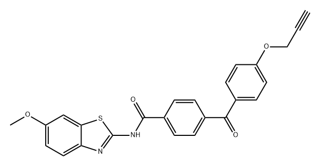 Benzamide, N-(6-methoxy-2-benzothiazolyl)-4-[4-(2-propyn-1-yloxy)benzoyl]- Structure