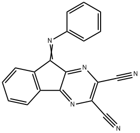 9H-Indeno[1,2-b]pyrazine-2,3-dicarbonitrile, 9-(phenylimino)- Structure