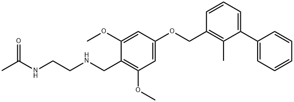 Acetamide, N-[2-[[[2,6-dimethoxy-4-[(2-methyl[1,1'-biphenyl]-3-yl)methoxy]phenyl]methyl]amino]ethyl]- Structure