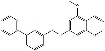 Benzaldehyde, 2,6-dimethoxy-4-[(2-methyl[1,1'-biphenyl]-3-yl)methoxy]- Structure