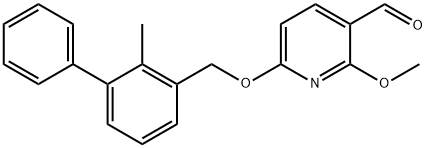 3-Pyridinecarboxaldehyde, 2-methoxy-6-[(2-methyl[1,1'-biphenyl]-3-yl)methoxy]- Structure