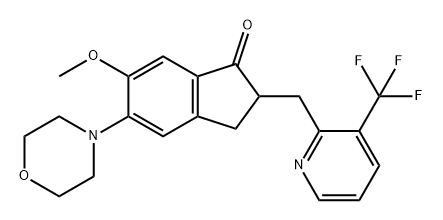 1H-Inden-1-one, 2,3-dihydro-6-methoxy-5-(4-morpholinyl)-2-[[3-(trifluoromethyl)-2-pyridinyl]methyl]- Structure