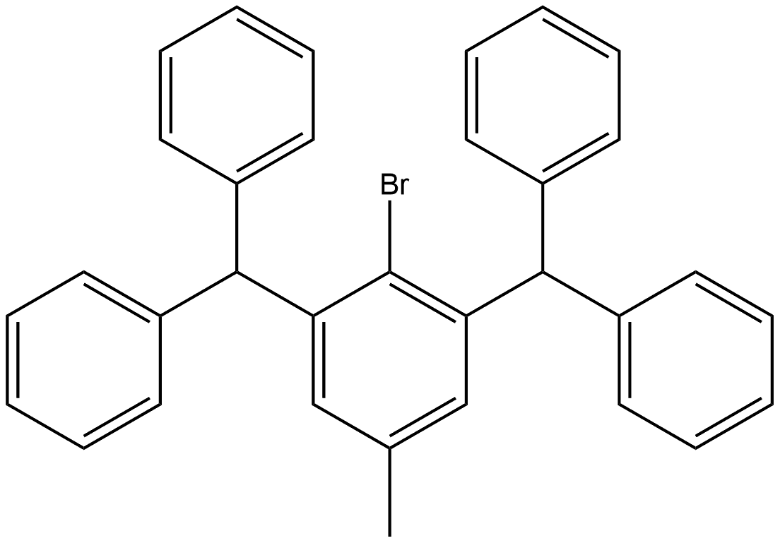 2-Bromo-1,3-bis(diphenylmethyl)-5-methylbenzene Structure