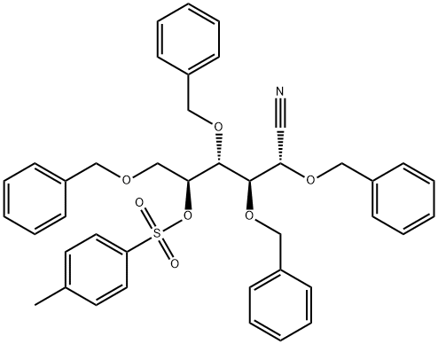 L-Altrononitrile, 2,3,4,6-tetrakis-O-(phenylmethyl)-, 5-(4-methylbenzenesulfonate) Structure