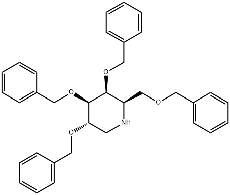 1-Deoxygalactonojirimycin Tetrabenzyl Ether Structure