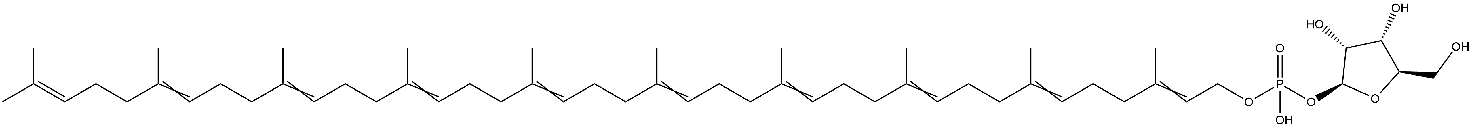 β-D-Ribofuranose, 1-(3,7,11,15,19,23,27,31,35,39-decamethyl-2,6,10,14,18,22,26,30,34,38-tetracontadecaen-1-yl hydrogen phosphate) Structure