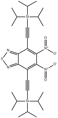 2,1,3-Benzothiadiazole, 5,6-dinitro-4,7-bis[2-[tris(1-methylethyl)silyl]ethynyl]- Structure