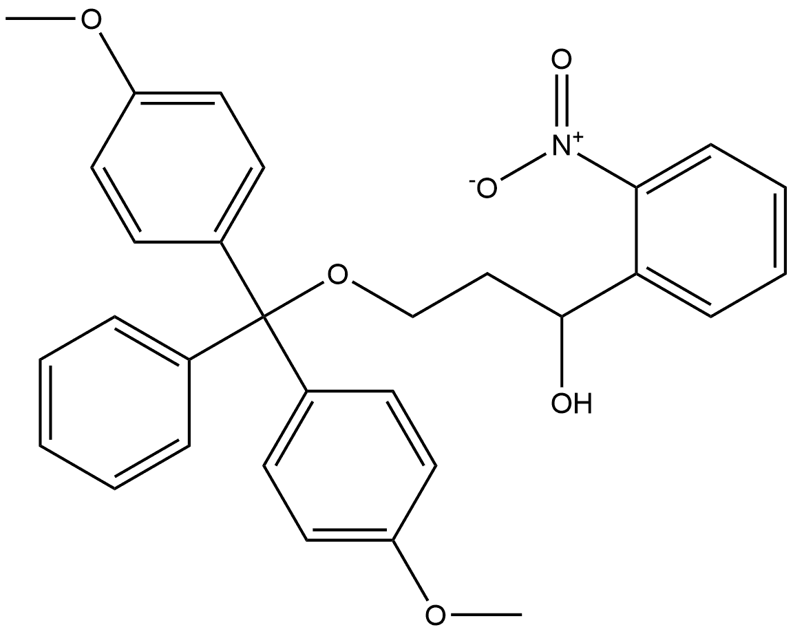 Benzenemethanol, α-[2-[bis(4-methoxyphenyl)phenylmethoxy]ethyl]-2-nitro- Structure