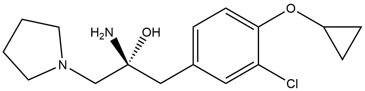 1-Pyrrolidinepropanol, β-amino-α-[3-chloro-4-(cyclopropyloxy)phenyl]-, (αR,βR)- Structure