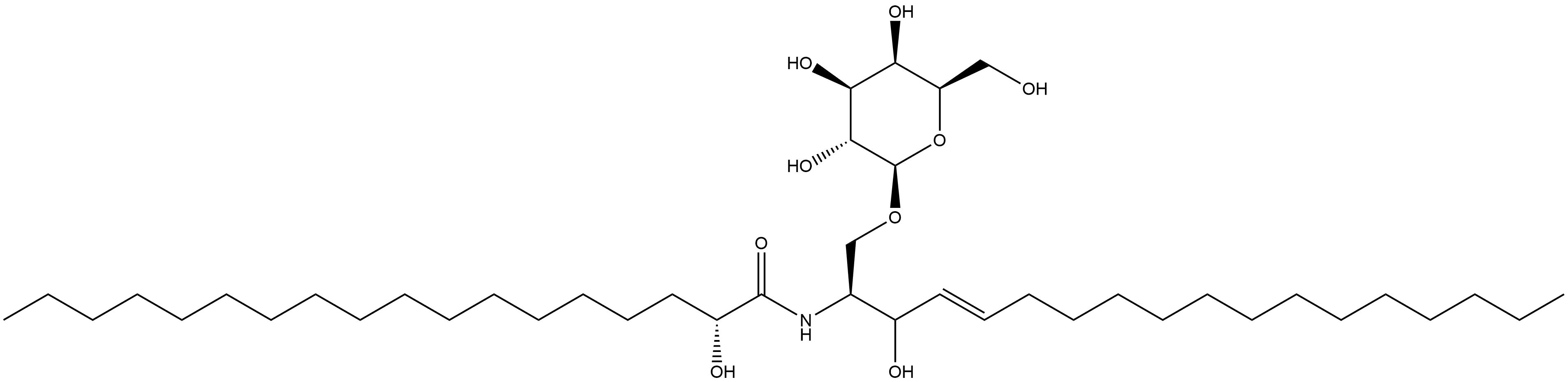 Octadecanamide, N-[1-[(β-D-galactopyranosyloxy)methyl]-2-hydroxy-3-heptadecenyl]-2-hydroxy-, [1S-[1R*(R*),2S*,3E]]- (9CI) Structure