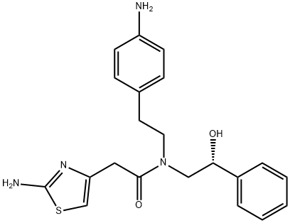 4-Thiazoleacetamide, 2-amino-N-[2-(4-aminophenyl)ethyl]-N-[(2R)-2-hydroxy-2-phenylethyl]- 구조식 이미지