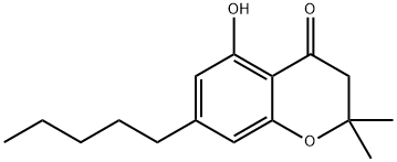 5-Hydroxy-2,2-dimethyl-7-pentylchroman-4-one Structure