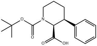 (2S,3S)-1-(tert-butoxycarbonyl)-3-phenylpiperidine-2-carboxylic acid 구조식 이미지