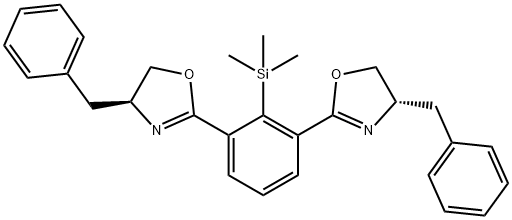 (4S,4''S)-2,2''-(2-(Trimethylsilyl)-1,3-phenylene)bis(4-Benzyl-4,5-dihydrooxazole) Structure