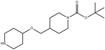 1-Piperidinecarboxylic acid, 4-[(4-piperidinyloxy)methyl]-, 1,1-dimethylethyl ester 구조식 이미지