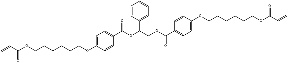 Benzoic acid, 4-[[6-[(1-oxo-2-propenyl)oxy]hexyl]oxy]-, 1-phenyl-1,2-ethanediyl ester (9CI) Structure