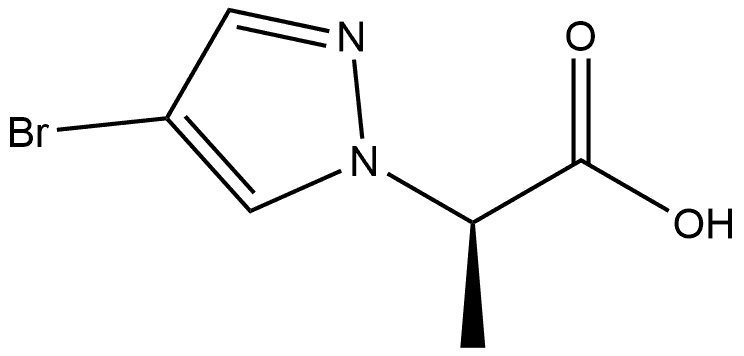 1H-Pyrazole-1-acetic acid, 4-bromo-α-methyl-, (αR)- 구조식 이미지