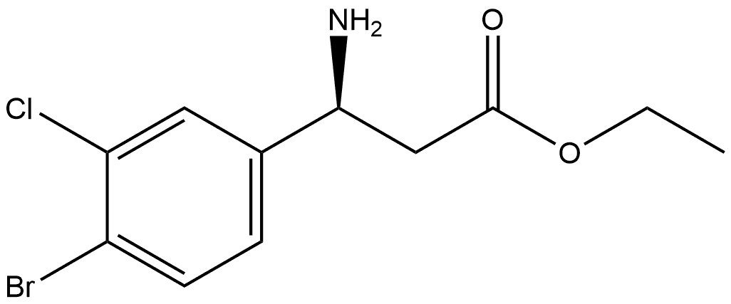 Benzenepropanoic acid, β-amino-4-bromo-3-chloro-, ethyl ester, (βS)- Structure