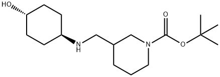 1,1-Dimethylethyl 3-[[(trans-4-hydroxycyclohexyl)amino]methyl]-1-piperidinecarboxylate Structure