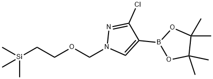 1H-Pyrazole, 3-chloro-4-(4,4,5,5-tetramethyl-1,3,2-dioxaborolan-2-yl)-1-[[2-(trimethylsilyl)ethoxy]methyl]- 구조식 이미지