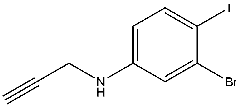 3-Bromo-4-iodo-N-2-propyn-1-ylbenzenamine Structure