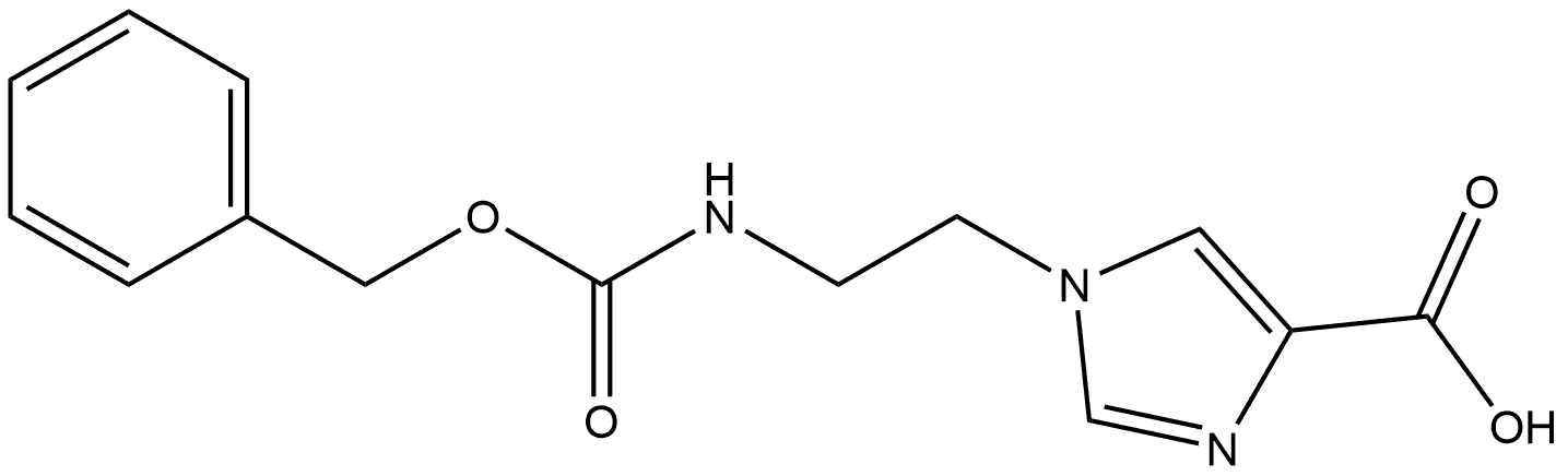 1-(2-(((Benzyloxy)carbonyl)amino)ethyl)-1H-imidazole-4-carboxylic acid 구조식 이미지