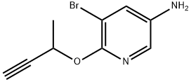 3-Pyridinamine, 5-bromo-6-[(1-methyl-2-propyn-1-yl)oxy]- Structure