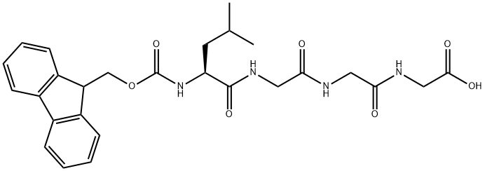 (S)-1-(9H-Fluoren-9-yl)-5-isobutyl-3,6,9,12-tetraoxo-2-oxa-4,7,10,13-tetraazapentadecan-15-oic acid Structure