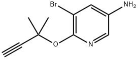 3-Pyridinamine, 5-bromo-6-[(1,1-dimethyl-2-propyn-1-yl)oxy]- Structure