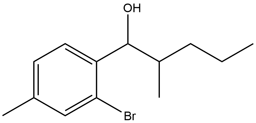 2-Bromo-4-methyl-α-(1-methylbutyl)benzenemethanol Structure