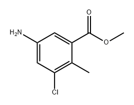 Benzoic acid, 5-amino-3-chloro-2-methyl-, methyl ester Structure