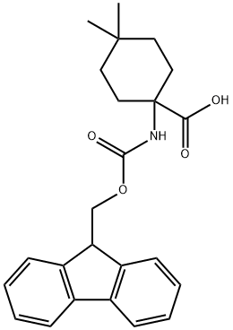 1-({[(9H-fluoren-9-yl)methoxy]carbonyl}amino)-4,4
-dimethylcyclohexane-1-carboxylic acid Structure