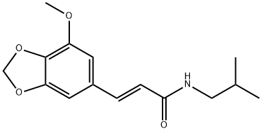 2-Propenamide, 3-(7-methoxy-1,3-benzodioxol-5-yl)-N-(2-methylpropyl)-, (2E)- Structure