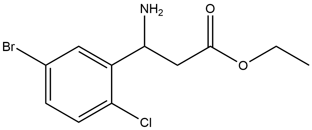 Benzenepropanoic acid, β-amino-5-bromo-2-chloro-, ethyl ester Structure