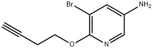 3-Pyridinamine, 5-bromo-6-(3-butyn-1-yloxy)- 구조식 이미지