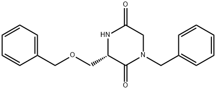 2,5-Piperazinedione, 3-[(phenylmethoxy)methyl]-1-(phenylmethyl)-, (3S)- Structure