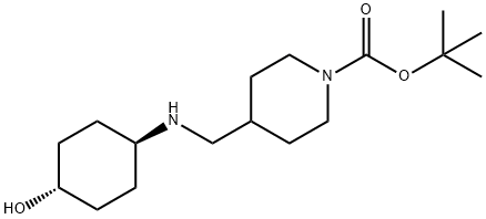 1,1-Dimethylethyl 4-[[(trans-4-hydroxycyclohexyl)amino]methyl]-1-piperidinecarboxylate Structure